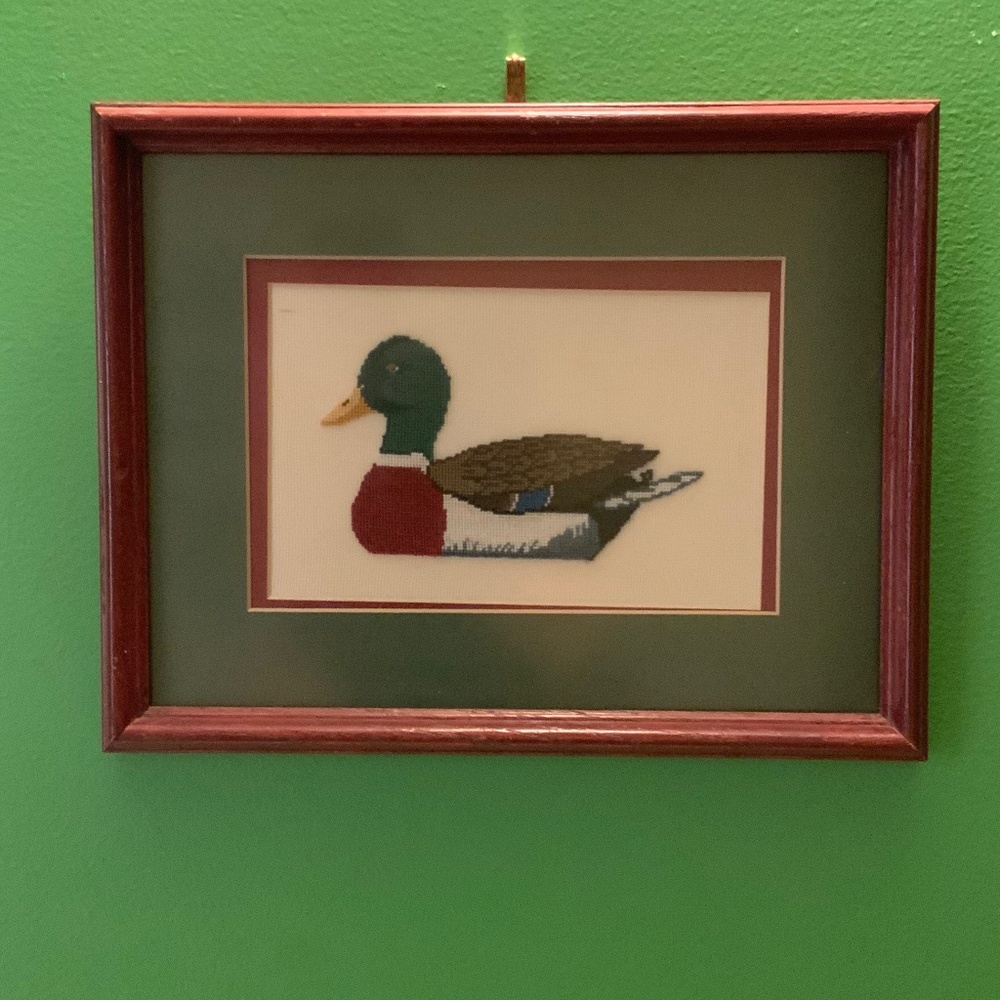 Vintage - Framed Needle Point Duck